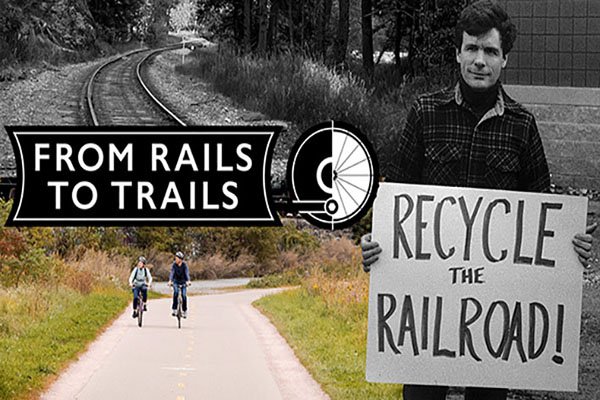 Historic train tracks and current rail trail